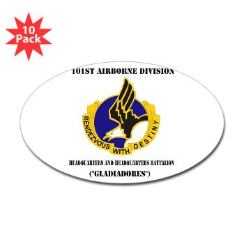 101ABNHHB - M01 - 01 - 101st Headquarters and Headquarters Battalion with Text Sticker (Oval 10 pk)