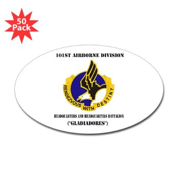 101ABNHHB - M01 - 01 - 101st Headquarters and Headquarters Battalion with Text Sticker (Oval 50 pk)