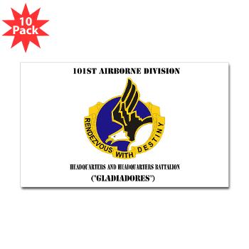 101ABNHHB - M01 - 01 - 101st Headquarters and Headquarters Battalion with Text Sticker (Rectangle 10 pk)