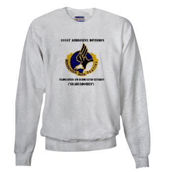 101ABNHHB - A01 - 03 - 101st Headquarters and Headquarters Battalion with Text Sweatshirt