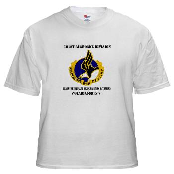 101ABNHHB - A01 - 04 - 101st Headquarters and Headquarters Battalion with Text White T-Shirt