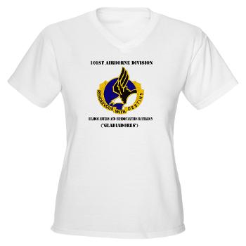 101ABNHHB - A01 - 04 - 101st Headquarters and Headquarters Battalion with Text Women's V-Neck T-Shirt