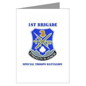 101ABN1BCT1BSTB - M01 - 02 - DUI - 1st Bde - Special Troops Bn with Text - Greeting Cards (Pk of 10)