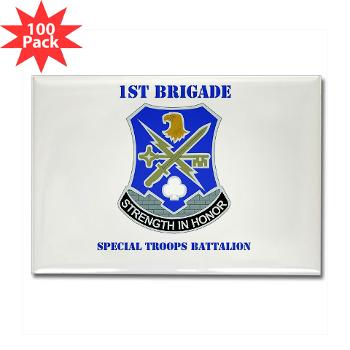 101ABN1BCT1BSTB - M01 - 01 - DUI - 1st Bde - Special Troops Bn with Text - Rectangle Magnet (100 pack)