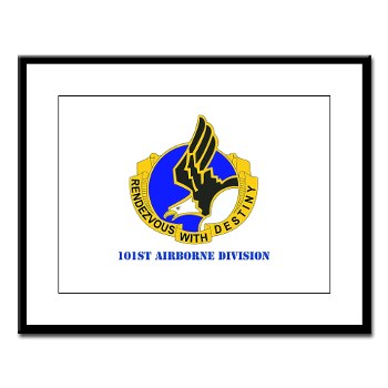 101ABN - M01 - 02 - DUI - 101st Airborne Division with Text Large Framed Print - Click Image to Close
