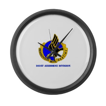 101ABN - M01 - 03 - DUI - 101st Airborne Division with Text Large Wall Clock