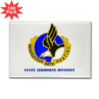 101ABN - M01 - 01 - DUI - 101st Airborne Division with Text Rectangle Magnet (100 pack)