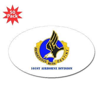 101ABN - M01 - 01 - DUI - 101st Airborne Division with Text Sticker (Oval 50 pack)