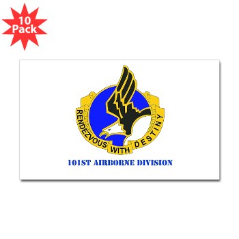 101ABN - M01 - 01 - DUI - 101st Airborne Division with Text Sticker (Rectangle 10 pack) - Click Image to Close
