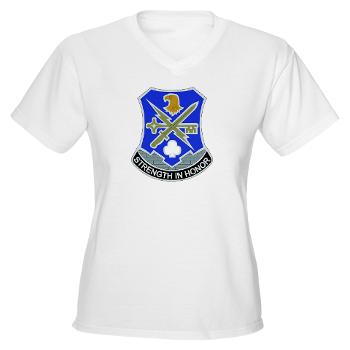 101ABN1BCT1BSTB - A01 - 04 - DUI - 1st Bde - Special Troops Bn - Women's V-Neck T-Shirt