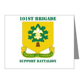 101BSB - M01 - 02 - DUI - 101st Bde - Support Bn with Text - Note Cards (Pk of 20) - Click Image to Close