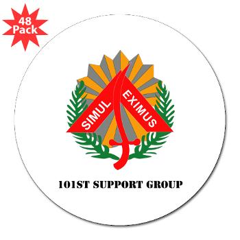101SG - M01 - 01 - 101st Support Group with Text - 3" Lapel Sticker (48 pk)