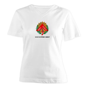 101SG - A01 - 04 - 101st Support Group with Text - Women's V-Neck T-Shirt