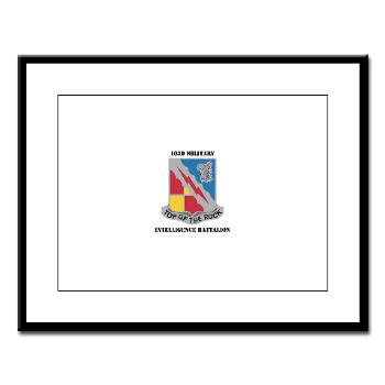 103MIB - M01 - 02 - DUI - 103rd Military Intelligence Battalion with Text - Large Framed Print