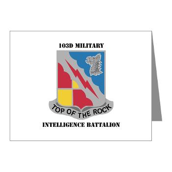 103MIB - M01 - 02 - DUI - 103rd Military Intelligence Battalion with Text - Note Cards (Pk of 20)
