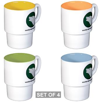 104DIT - M01 - 03 - 104th Division (IT) with Text - Stackable Mug Set (4 mugs)