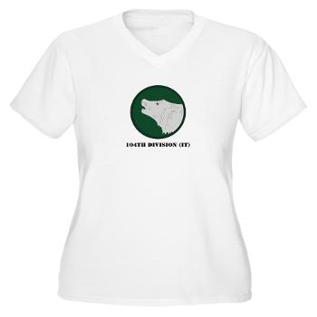 104DIT - A01 - 04 - 104th Division (IT) with Text - Women's V-Neck T-Shirt