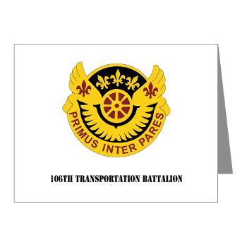 106TB - M01 - 02 - DUI - 106th Transportation Battalion with Text - Note Cards (Pk of 20)