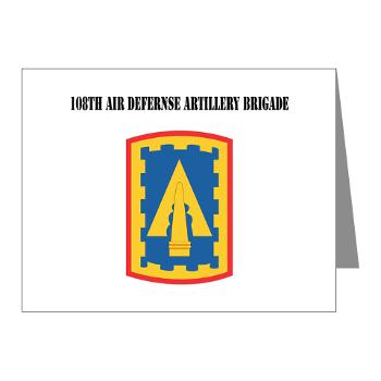 108ADAB - M01 - 02 - SSI - 108th Air Defernse Artillery Brigade with Text - Note Cards (Pk of 20)