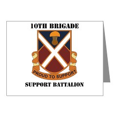 10BSB - M01 - 02 - DUI - 10th Brigade - Support Battalion Note Cards (Pk of 20) - Click Image to Close