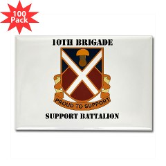 10BSB - M01 - 01 - DUI - 10th Brigade - Support Battalion with Text Rectangle Magnet (100 pack)