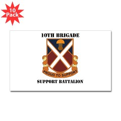 10BSB - M01 - 01 - DUI - 10th Brigade - Support Battalion with Text Sticker (Rectangle 10 pk) - Click Image to Close