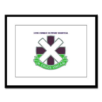 10CSH - M01 - 02 - DUI - 10th Combat Support Hospital with Text Large Framed Print