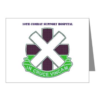 10CSH - M01 - 02 - DUI - 10th Combat Support Hospital with Text Note Cards (Pk of 20)