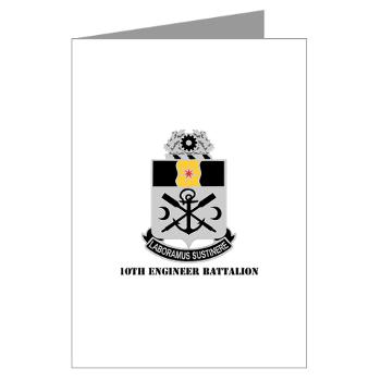 10EB - M01 - 02 - DUI - 10th Engineer Battalion with Text - Greeting Cards (Pk of 10)