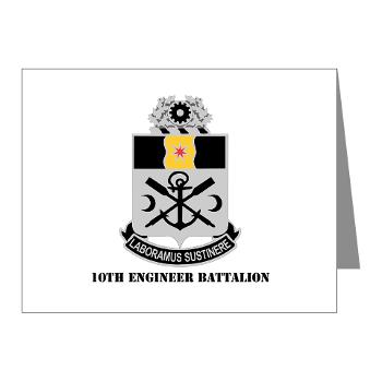 10EB - M01 - 02 - DUI - 10th Engineer Battalion with Text - Note Cards (Pk of 20)