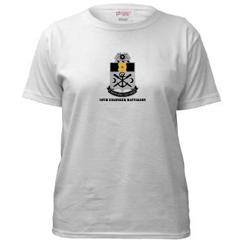 10EB - A01 - 04 - DUI - 10th Engineer Battalion with Text - Women's T-Shirt