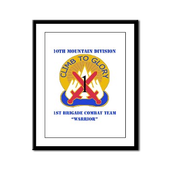 10MTN1BCTW - M01 - 02 - DUI - 1st BCT - Warrior with Text - Framed Panel Print