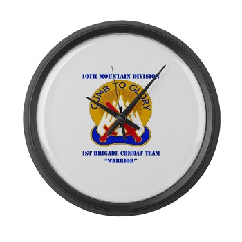 10MTN1BCTW - M01 - 03 - DUI - 1st BCT - Warrior with Text - Large Wall Clock