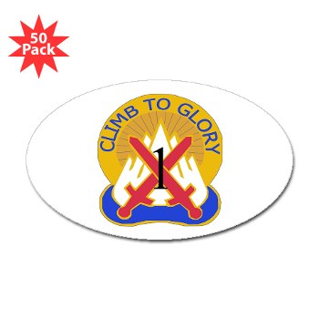 10MTN1BCTW - M01 - 01 - DUI - 1st BCT - Warrior with Text - Sticker (Oval 50 pk)