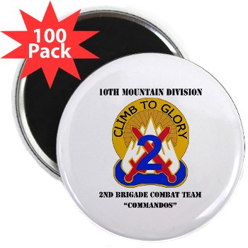 10MTN2BCTC - M01 - 01 - DUI - 2nd BCT - Commandos with Text - 2.25" Magnet (100 pack)