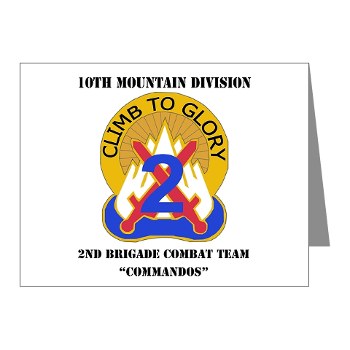 10MTN2BCTC - M01 - 02 - DUI - 2nd BCT - Commandos with Text - Note Cards (Pk of 20)