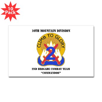 10MTN2BCTC - M01 - 01 - DUI - 2nd BCT - Commandos with Text - Sticker (Rectangle 10 pk)