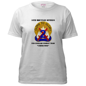 10MTN2BCTC - A01 - 04 - DUI - 2nd BCT - Commandos with Text - Women's T-Shirt