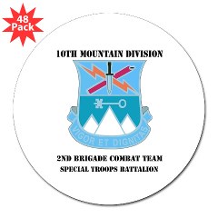 10MTN2BCTCSTB - M01 - 01 - DUI - 2nd BCT - Special Troops Bn with Text 3" Lapel Sticker (48 pk)
