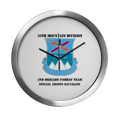 10MTN2BCTCSTB - M01 - 03 - DUI - 2nd BCT - Special Troops Bn with Text Modern Wall Clock