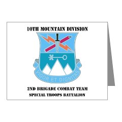 10MTN2BCTCSTB - M01 - 02 - DUI - 2nd BCT - Special Troops Bn with Text Note Cards (Pk of 20) - Click Image to Close