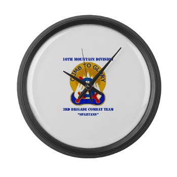 10MTN3BCTS - M01 - 03 - DUI - 3rd BCT - Spartans with Text - Large Wall Clock
