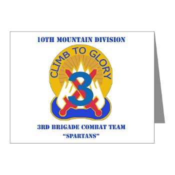 10MTN3BCTS - M01 - 02 - DUI - 3rd BCT - Spartans with Text - Note Cards (Pk of 20)