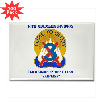 10MTN3BCTS - M01 - 01 - DUI - 3rd BCT - Spartans with Text - Rectangle Magnet (100 pack)