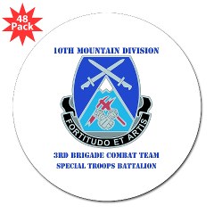 10MTN3BCTSTB -M01 - 01 - DUI - 3rd BCT - Special Troops Bn with Text - 3" Lapel Sticker (48 pk)