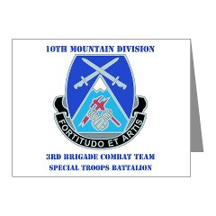 10MTN3BCTSTB - M01 - 02 - DUI - 3rd BCT - Special Troops Bn with Text - Note Cards (Pk of 20) - Click Image to Close