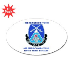 10MTN3BCTSTB - M01 - 01 - DUI - 3rd BCT - Special Troops Bn with Text - Sticker (Oval 10 pk)
