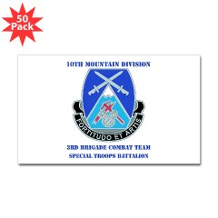 10MTN3BCTSTB - M01 - 01 - DUI - 3rd BCT - Special Troops Bn with Text - Sticker (Rectangle 50 pk)