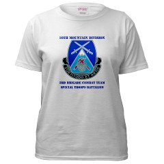 10MTN3BCTSTB - A01 - 04 - DUI - 3rd BCT - Special Troops Bn with Text - Women's T-Shirt