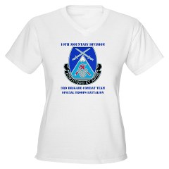 10MTN3BCTSTB - A01 - 04 - DUI - 3rd BCT - Special Troops Bn with Text - Women's V-Neck T-Shirt